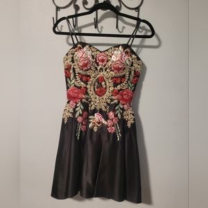 Strapless Floral Corset Dress